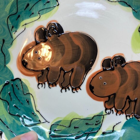 2 DEBRA CHERNIAWSKY CERAMIC PLATE Bowl MOOSE POTTERY 1996 TABLE ARTS - Picture 3 of 15